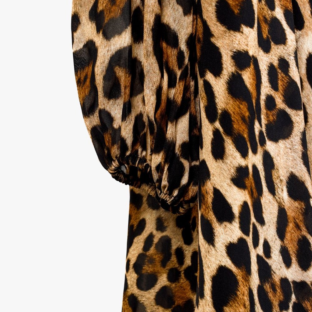 Blumarine PF/21 Leopard-Print Cut-Out Pleated Mini Dress - Picture 7 of 12